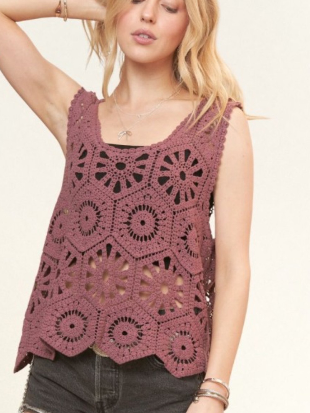 Crochet Tank Top - Purple